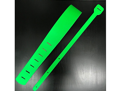 Leather Guitar Strap - Fluorescent Green